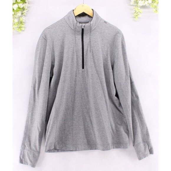 Lululemon Men's Sweat Session 1/2 Zip Silver Heathered Slate Sz L - Picture 1 of 11